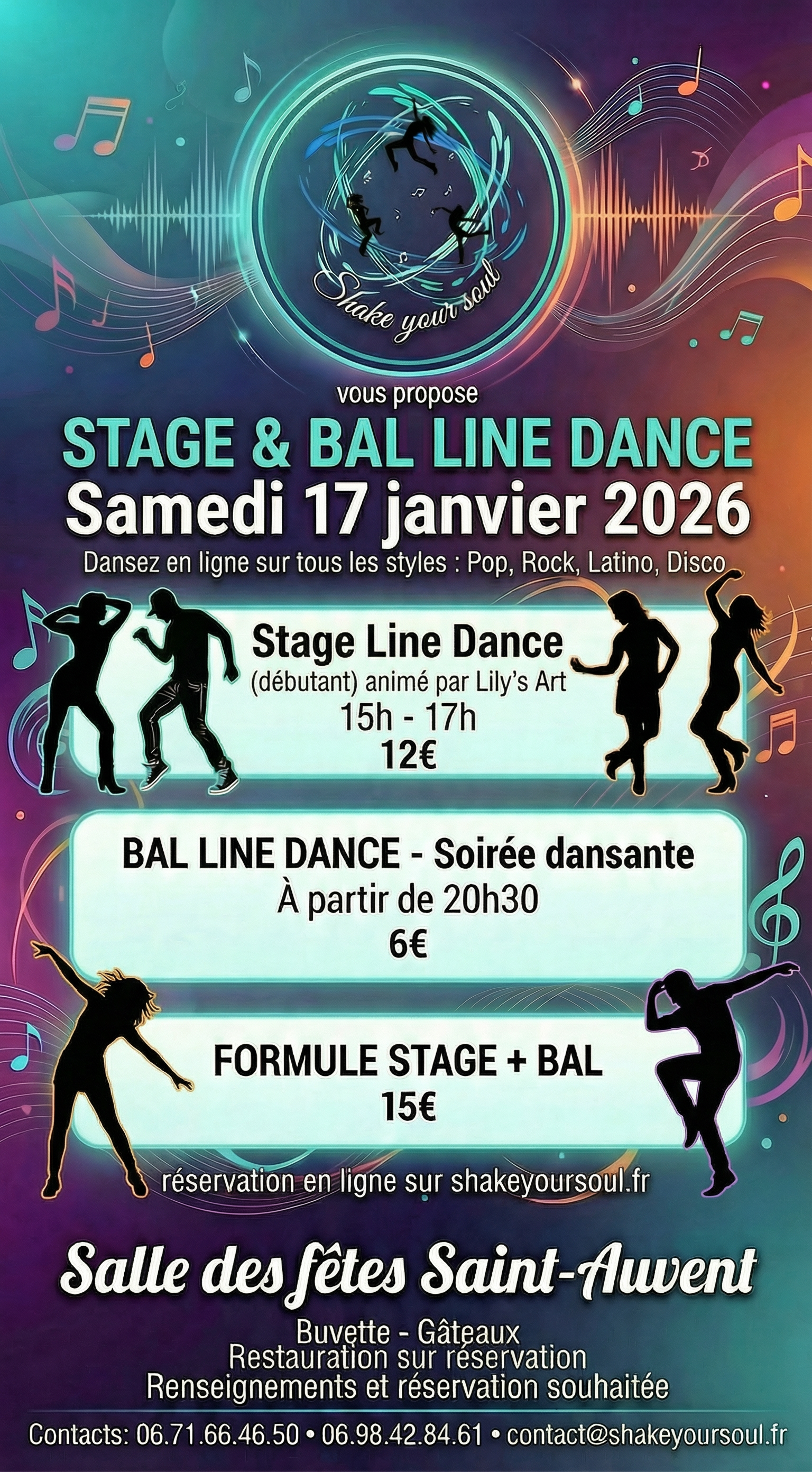 Stage et Bal Line Dance du 17 janvier 2026 à Saint-Auvent