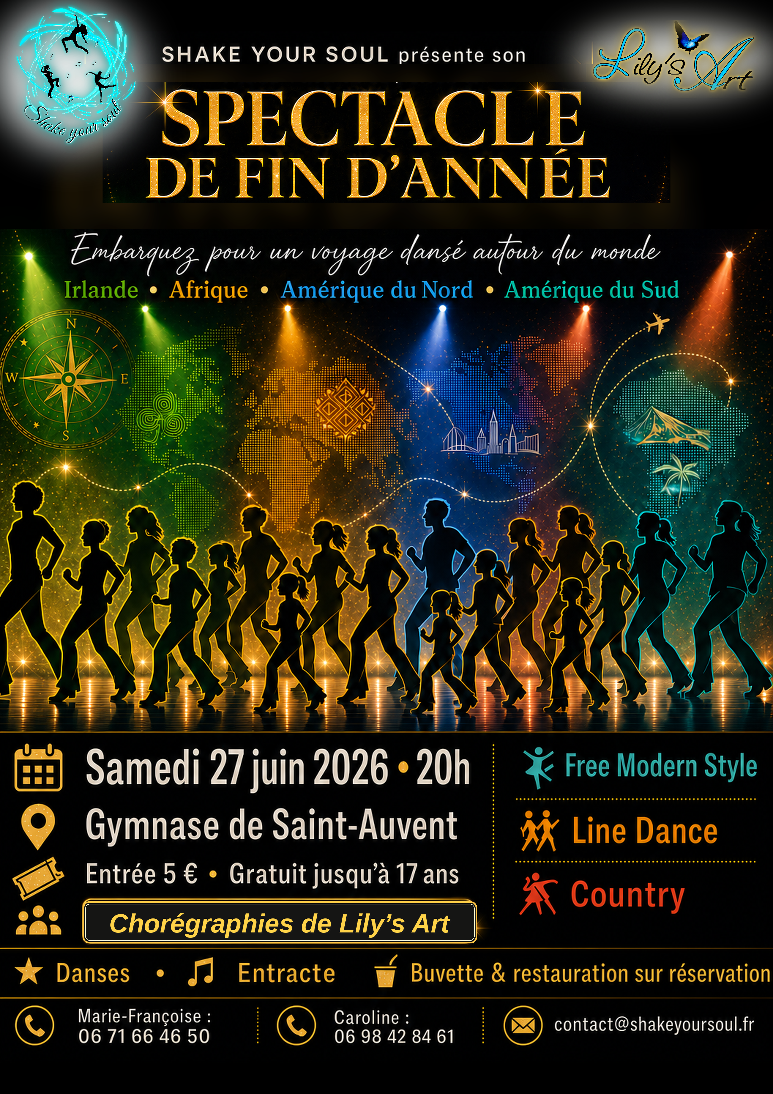 Affiche du spectacle de fin d’année Shake Your Soul du 27 juin 2026