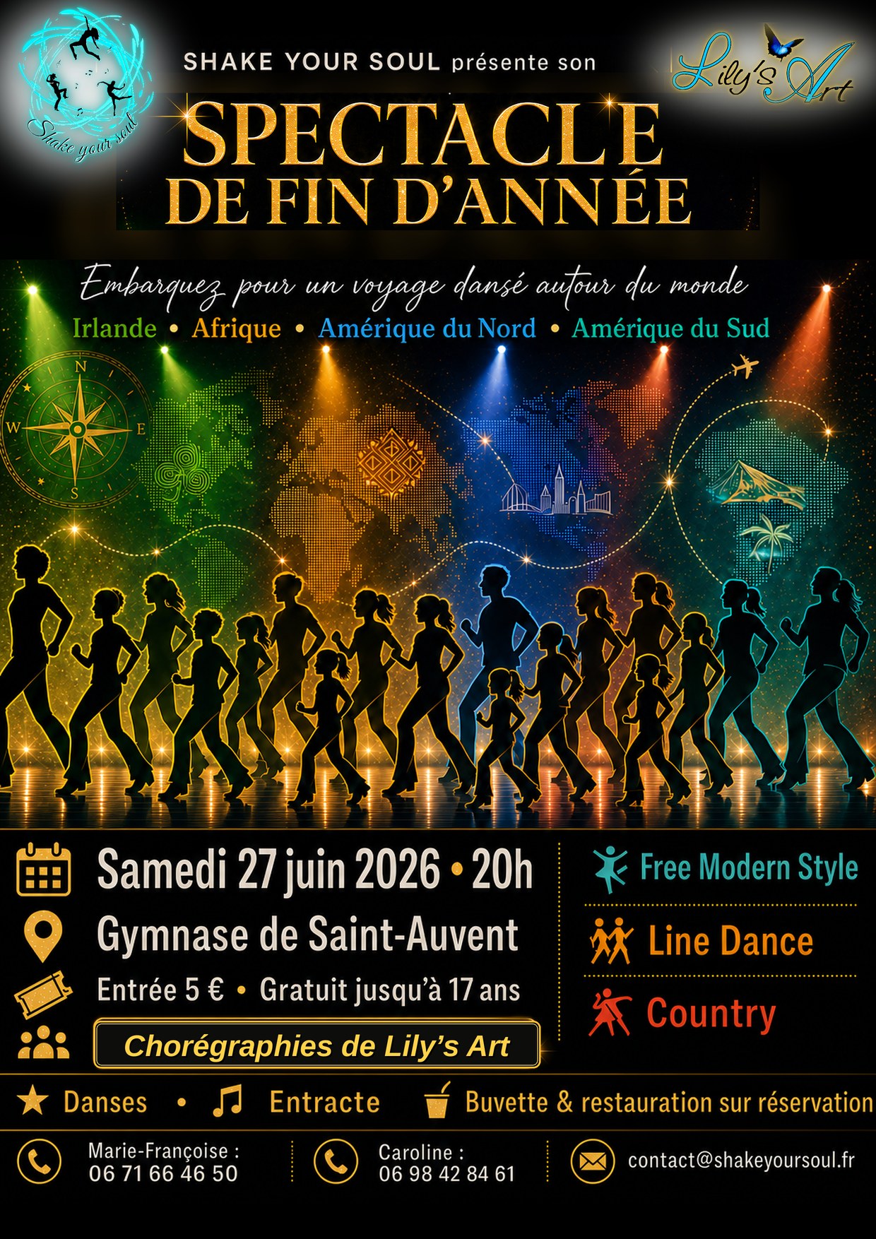 Affiche Spectacle de fin d’année Shake Your Soul 27 juin 2026 à Saint-Auvent